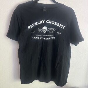 Gildan Revelry Crossfit T-Shirt Graphic Tee Strength Training Black M
